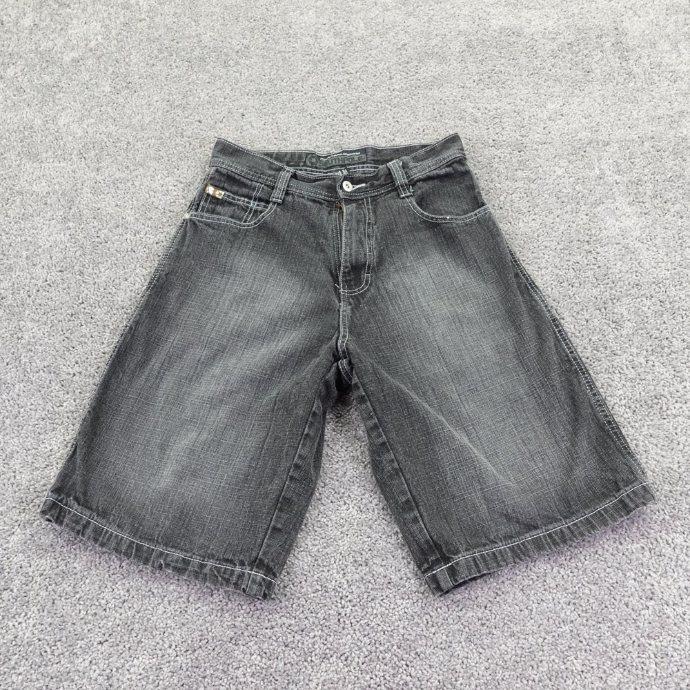 Southpole Denim Shorts Mens 30 Black Y2K Baggy Hip Hop Loose Fit Skate Short